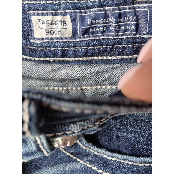 Miss Me Jeans Womens Size 26 Slim Boot Blue Boot Cut Denim Style Distress - Picture 12 of 14